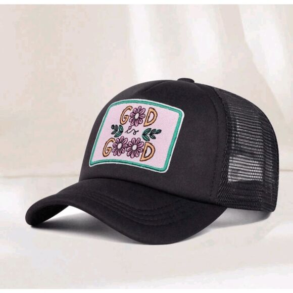 2/$30 Ladies Black Faith Trucker Hat - Picture 5 of 7